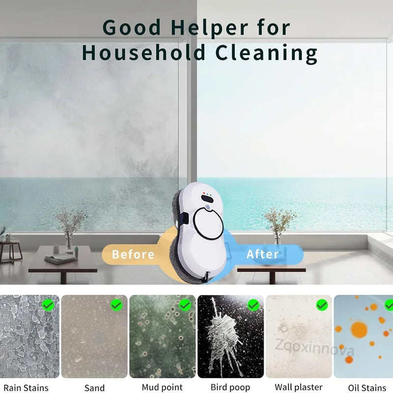 UPS System Robot Window Cleaner Vacuum Smart Home Appliance Auto Clean Glass Windows Washer Window Washing Electric Floor Mops