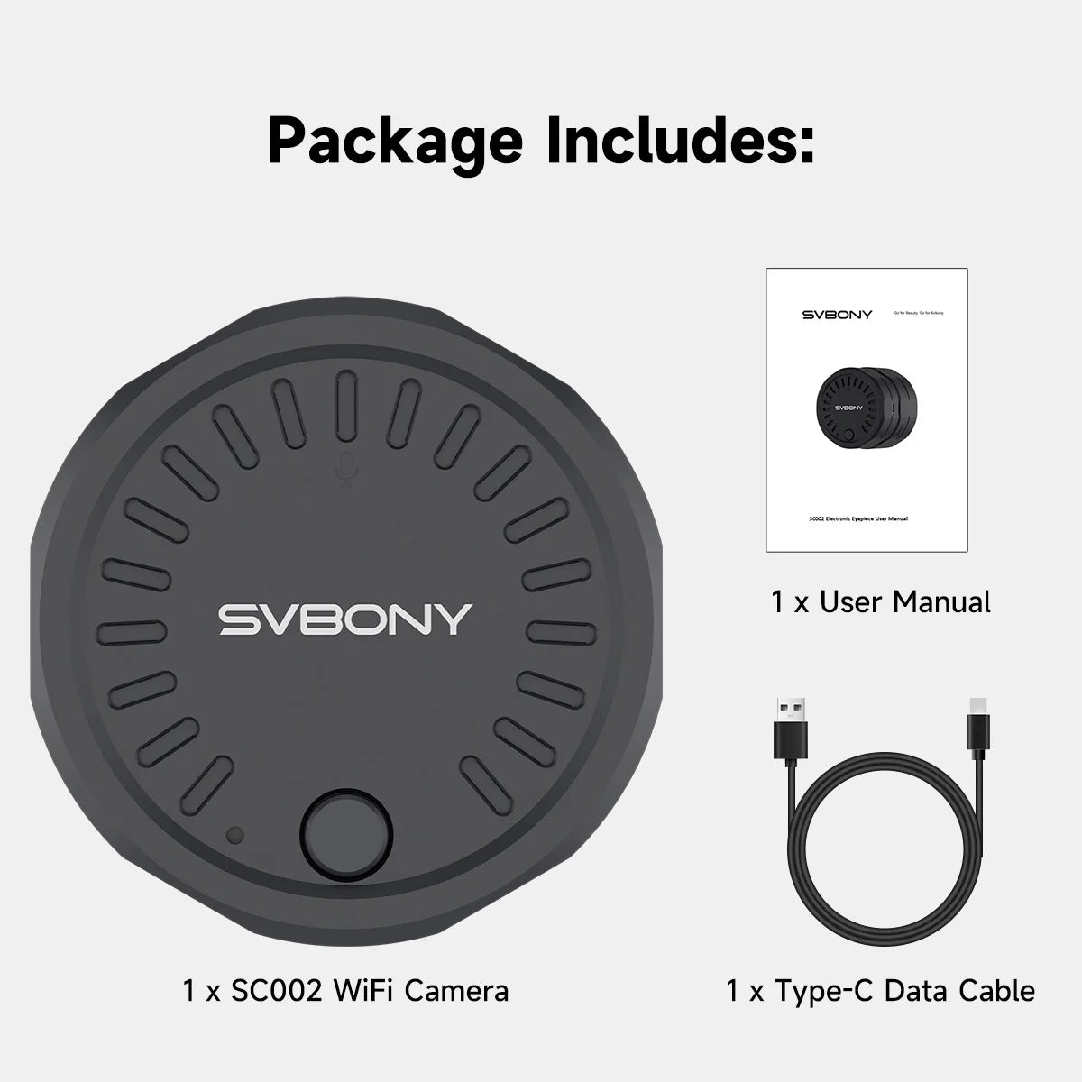 Svbony SC002 WiFi Camera, Digiscoping Camera Compatible with SV28 SV41 Pro Spotting Scope SV202 Binoculars for Bird Watching