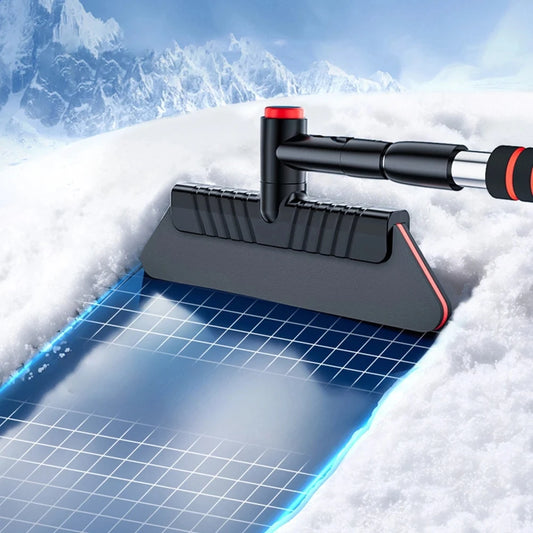 2-in-1 Portable Windshield Snow Remover Silicone Telescopic Ice Scraper with Ergonomic Handle Winter Car Cleaning Accessory