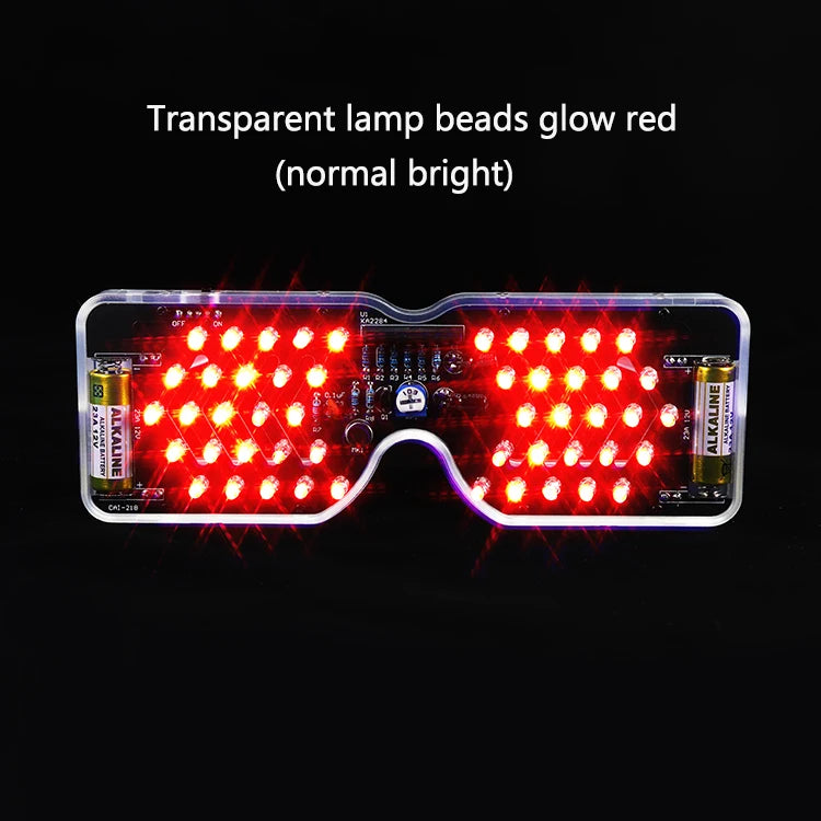 Voice Activated LED Light Emitting Glasses Making Kit Light-emitting Diode Flashing Light DIY Electronic Kit Soldering Assembly