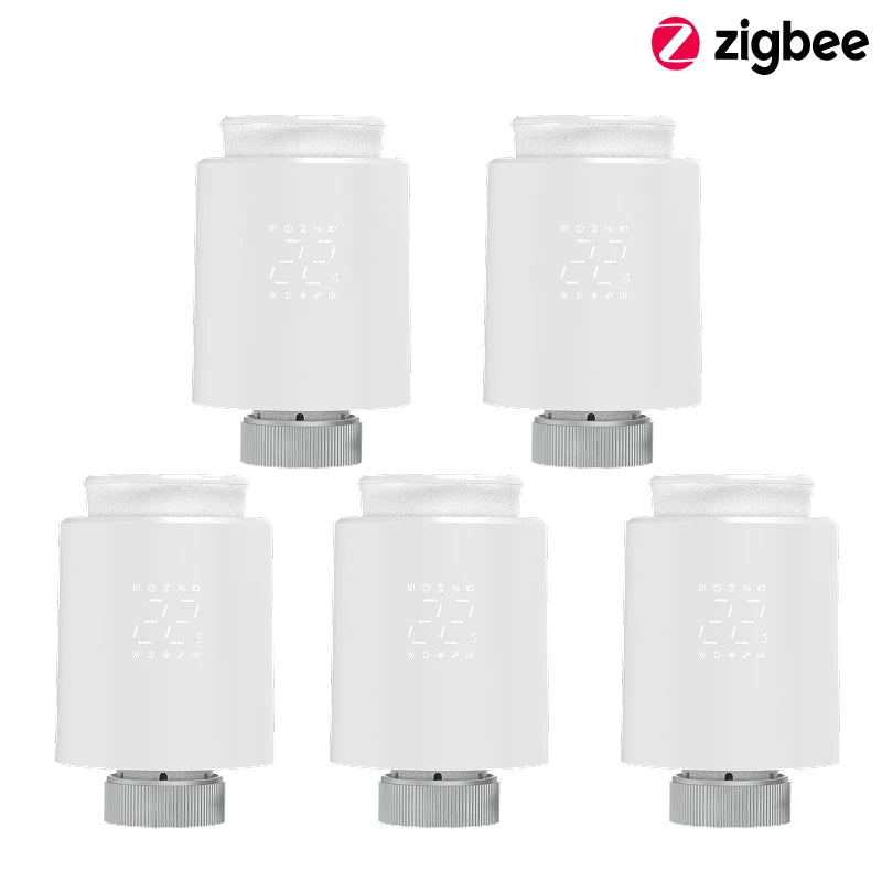 EZAIOT Smart Tuya ZigBee/Wifi Radiator Actuator TRV Programmable Thermostatic App Remote Temperature Controller Alexa Google