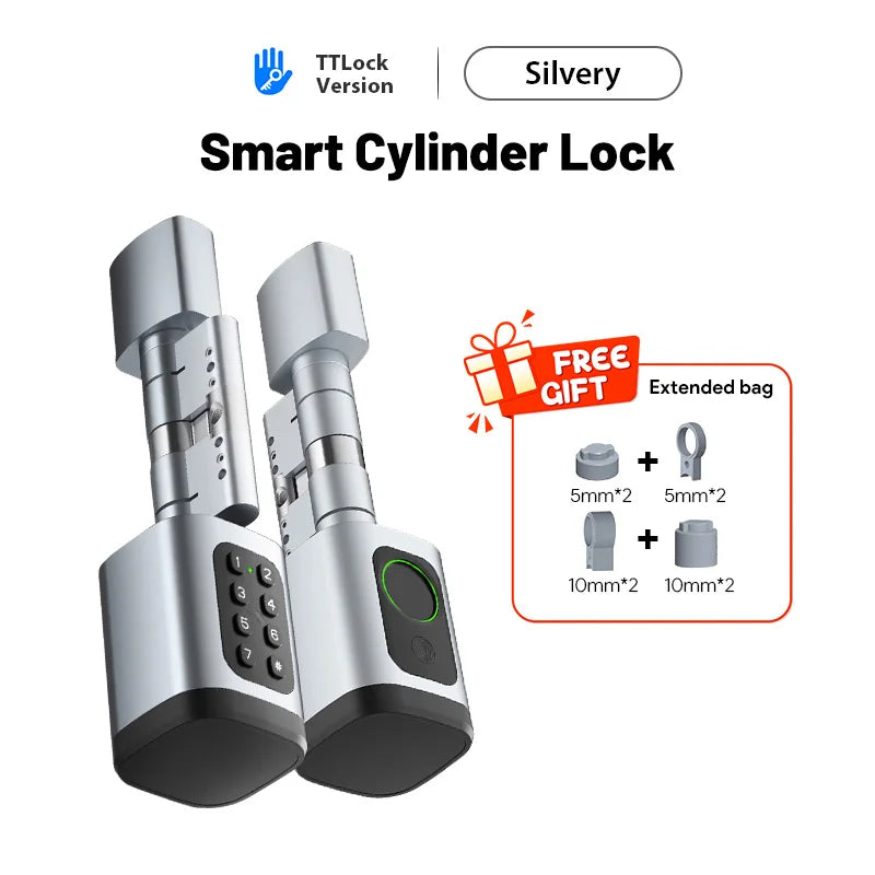 Euro TTLock APP Fingerprint or Code Password Digital RFID Card Cylinder Smart Door Lock Electronic with Alexa Google Home