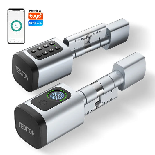 Euro TTLock APP Fingerprint or Code Password Digital RFID Card Cylinder Smart Door Lock Electronic with Alexa Google Home