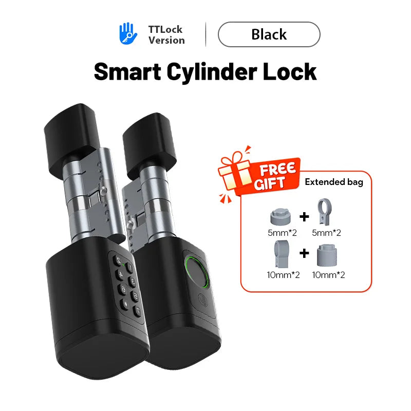 Euro TTLock APP Fingerprint or Code Password Digital RFID Card Cylinder Smart Door Lock Electronic with Alexa Google Home