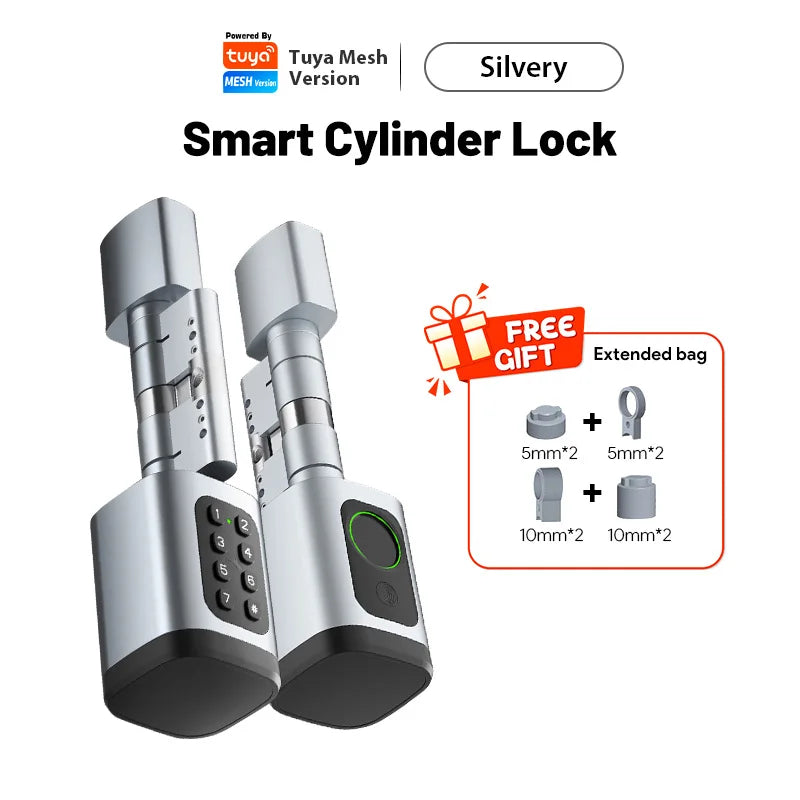 Euro TTLock APP Fingerprint or Code Password Digital RFID Card Cylinder Smart Door Lock Electronic with Alexa Google Home