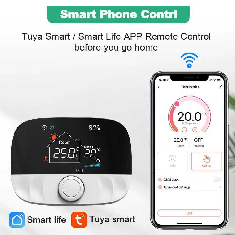 Tuya Smart Home Wifi Boiler Thermostat Heating  Wireless Smart Life Termostat Digital Temperature Controller Alexa Google Home
