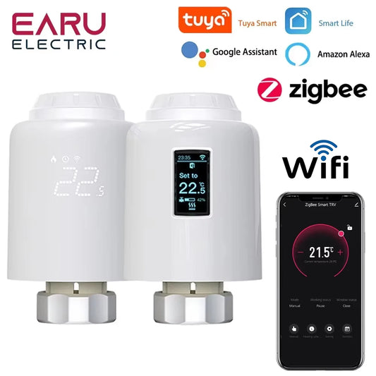 Tuya WiFi ZigBee Smart Thermostat Radiator TRV Programmable Thermostatic Actuator Heating Remote Temperature Controller Alexa