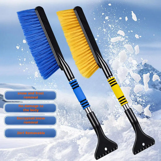 2 in 1 Extendable Car Snow Shovel & Cleaning Snow BrushCar Windshield Ice Scraper Snow Removal Tool Accessories