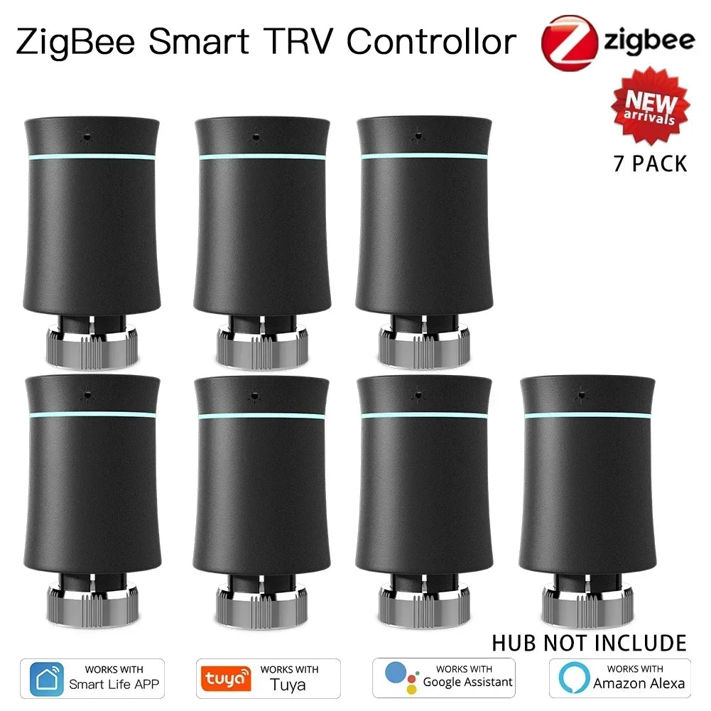 MOES TRV ZigBee 3.0 Tuya New Radiator Actuator Valve Smart Programmable Thermostat Temperature Heater Alexa Voice Control