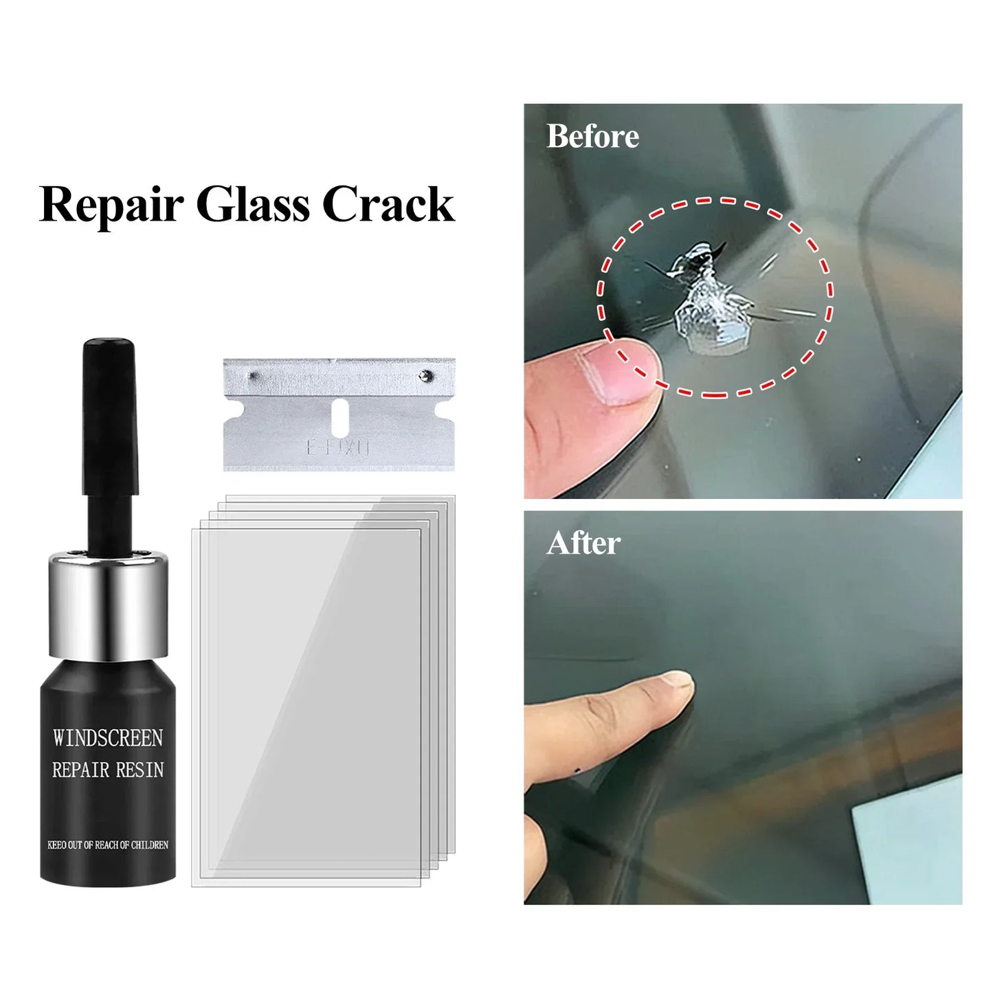 Car window crack repair kit, scratch removal, car, truck, motorcycles, broken repair, windshield, crack recovery kit