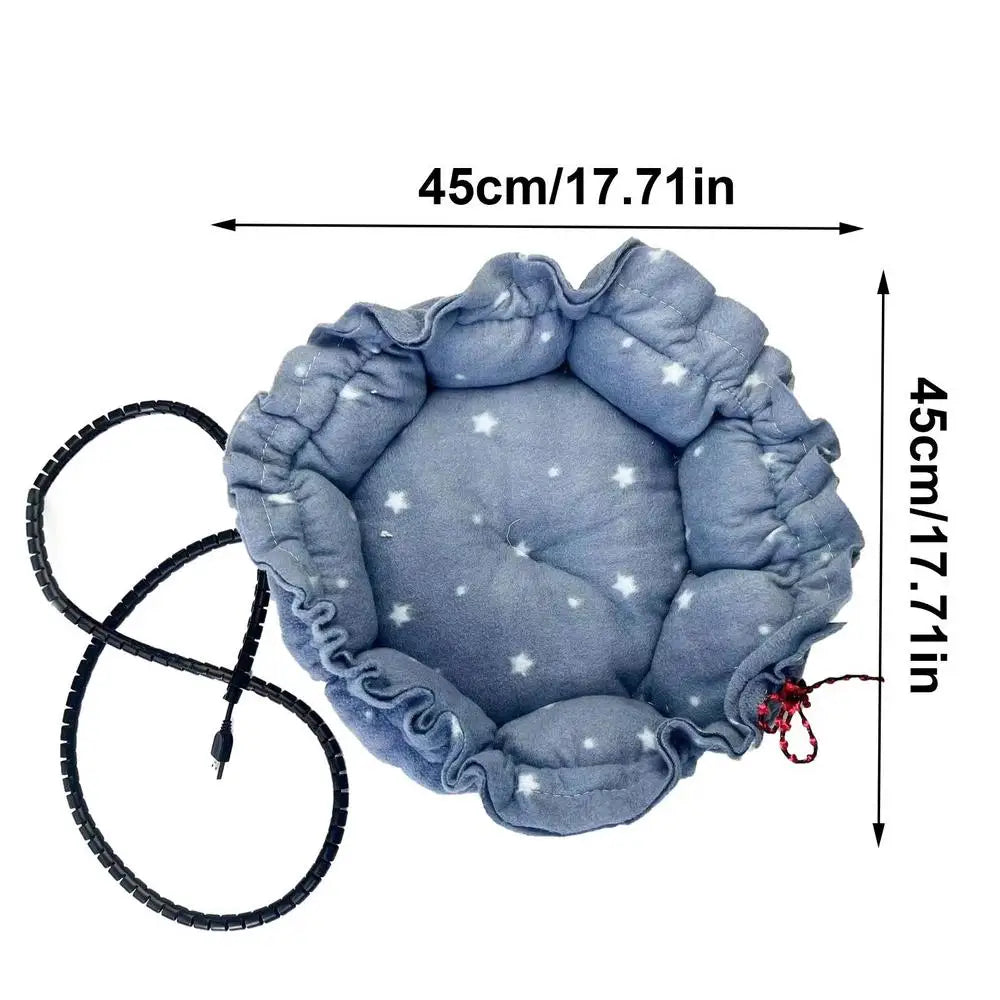 Cat Heating Pad Plush Pet Electric Blanket Pet Heating Mat Dog Heating Blanket With Chew Resistant Cable Warming Cat Heating Bed