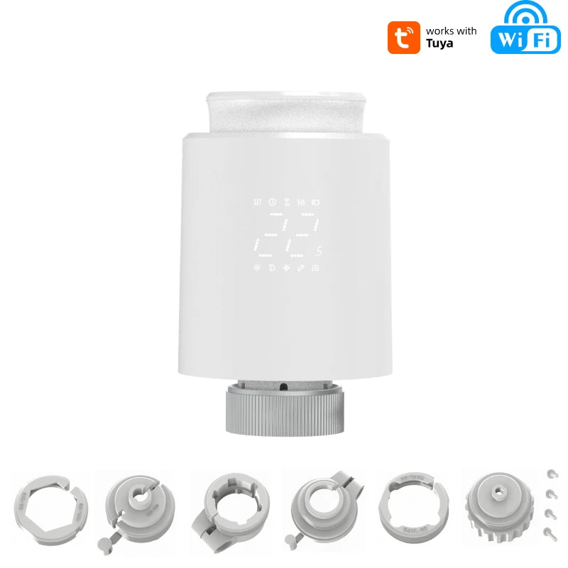 EZAIOT Smart Tuya ZigBee/Wifi Radiator Actuator TRV Programmable Thermostatic App Remote Temperature Controller Alexa Google
