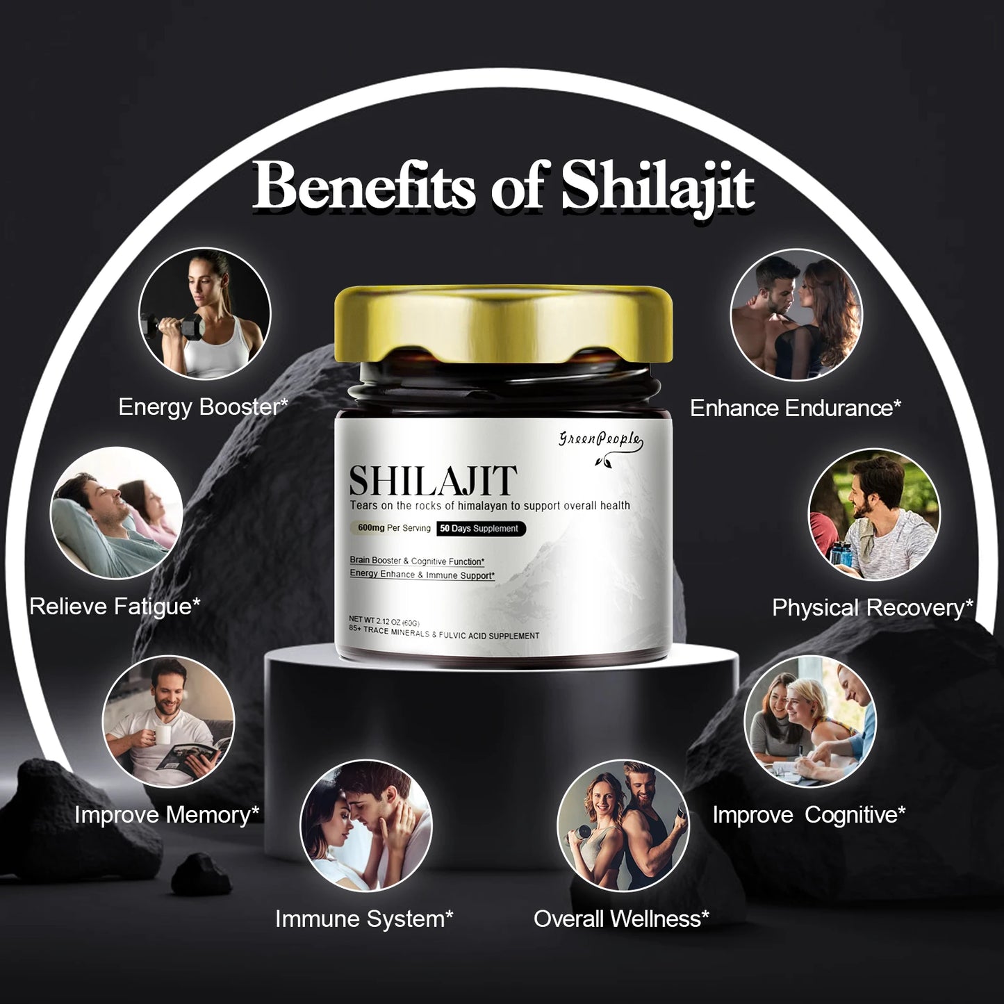 100% Pure Natural Original Shilajit Resin Himalaya Support Hormone Balance for Men & Women Support Immunity,Heart & Skin Health