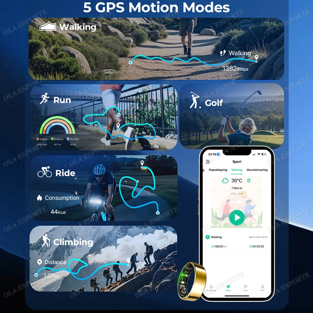 Original Xiaomi Smart Ring for Men Women Take Photo Health Monitor Waterproof Sport SmartRing GPS Track 2025 New Technology RIng