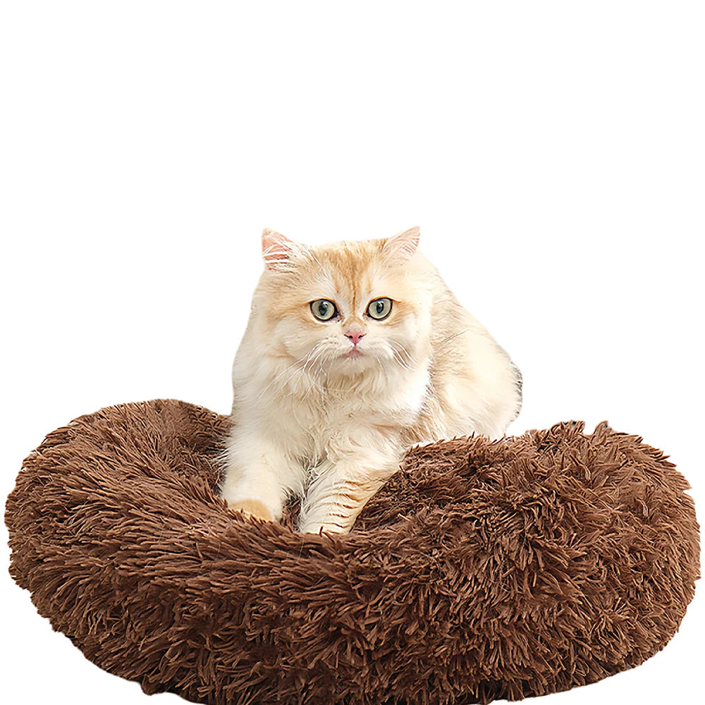Winter Plush Pet Bed - Self-Heating Cat Dog House with Orthopedic Memory Foam & Removable Washable Cover