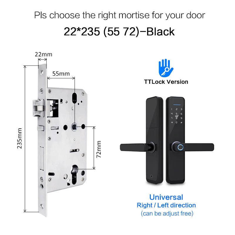 YRHAND New Ttlock Wifi Electronic Smart Door Lock With Biometric Fingerprint Work with Google home Aleax  For home or Hotel