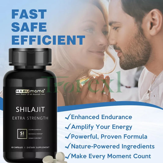 Shilajit Capsule 100% Pure Non-GMo Supports Reproductive Health Natural Energizer