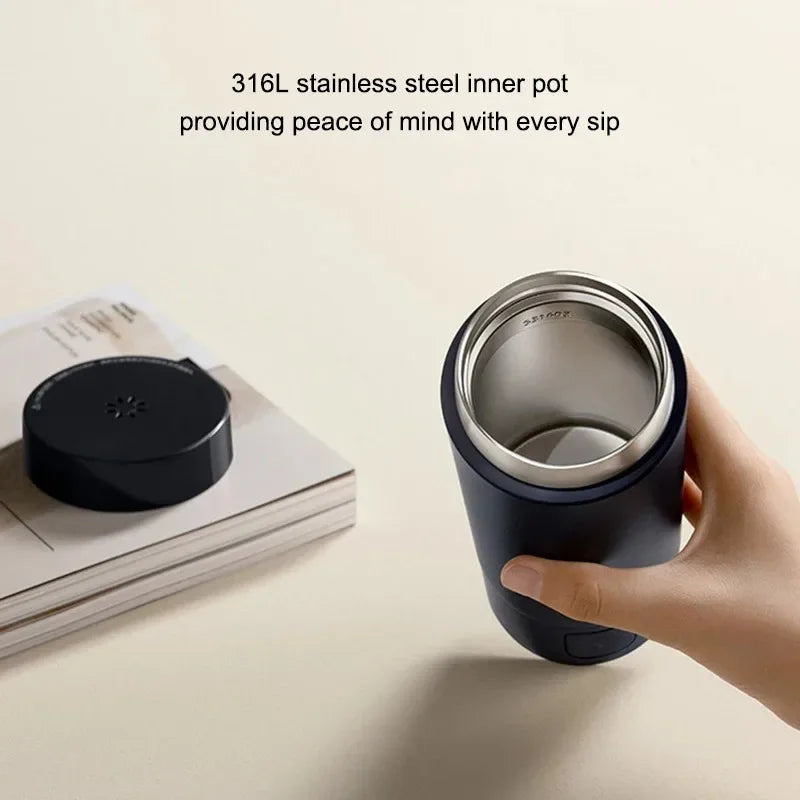 Xiaomi Mijia Portable Electric Heating Cup 2 Temperature LED Thermos 316 Stainless Steel Boiling Cup Kettle For Travel Coffee