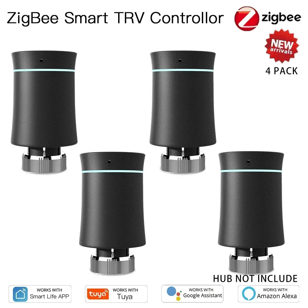MOES TRV ZigBee 3.0 Tuya New Radiator Actuator Valve Smart Programmable Thermostat Temperature Heater Alexa Voice Control