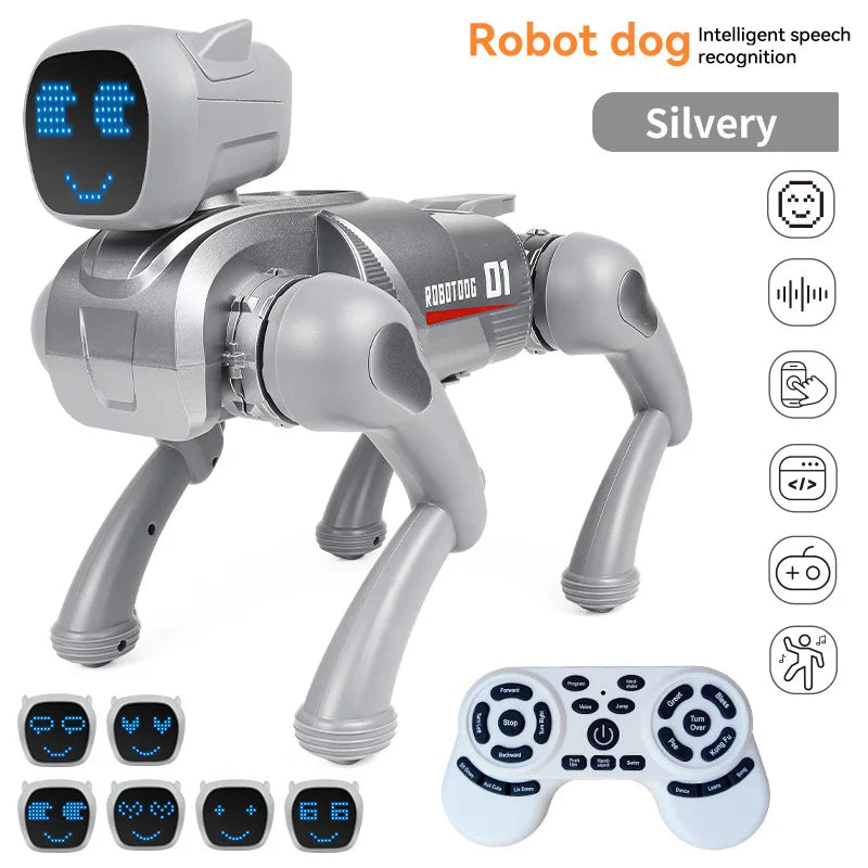 Xiaomi Robot Dog Toy 2.4G Simulation Intelligent Robot Dog Voice Dialogue Emoji Light Mobile High tech APP Remote Control Toy