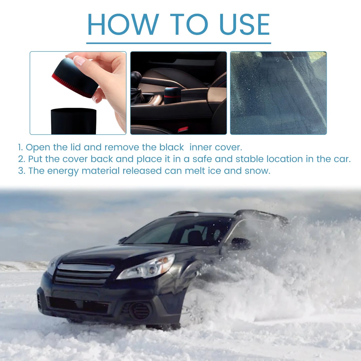 Car Snow Remover Car Windshield Defogging and Defrosting Fast Melting Snow Portable Heater