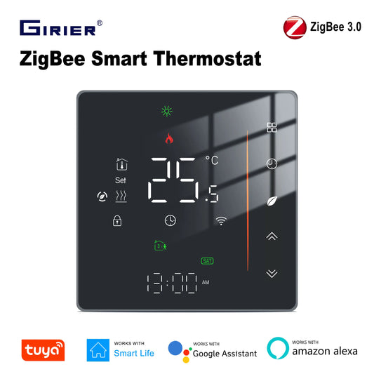 GIRIER Tuya Smart ZigBee Thermostat for Water/Gas Boiler Electric Floor Heating Temperature Controller Supports Alexa Hey Google