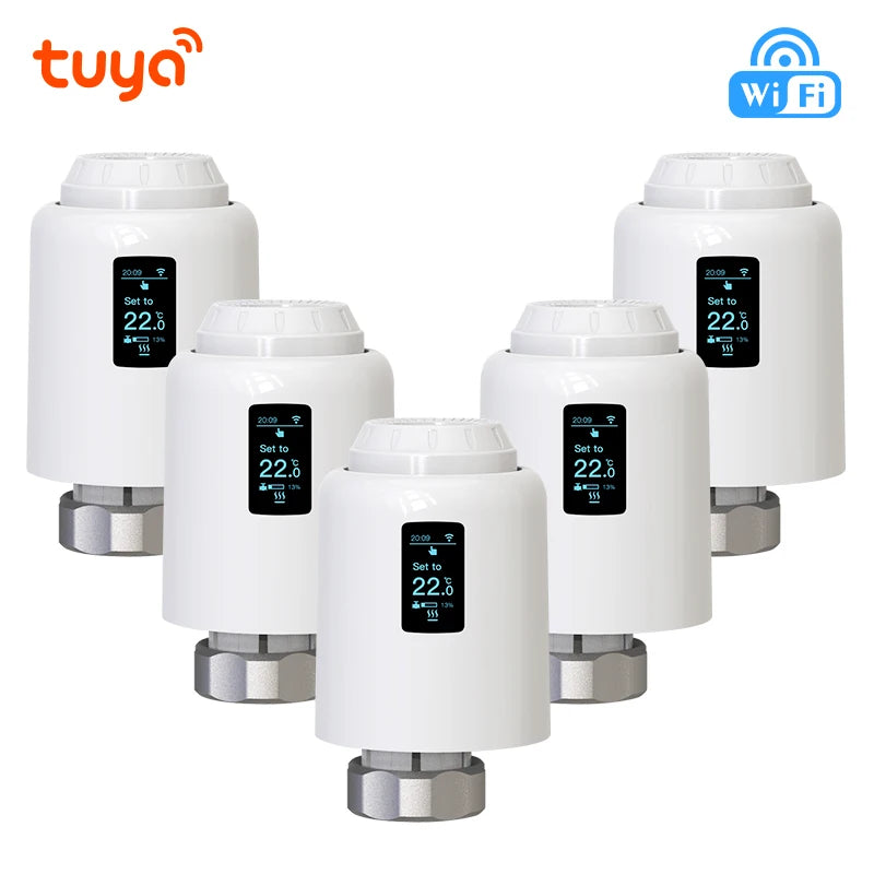 Tuya Smart Thermostatic Radiator Valve Wifi TRV Radiator Head Valve Thermostat Wifi Temperature Controller Alexa Google Home