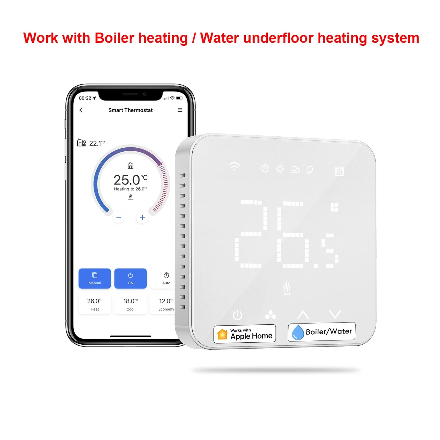 Meross HomeKit Wi-Fi Smart Thermostat for Electric Underfloor Heating System Touch Screen Work with Siri Alexa Google Assistant