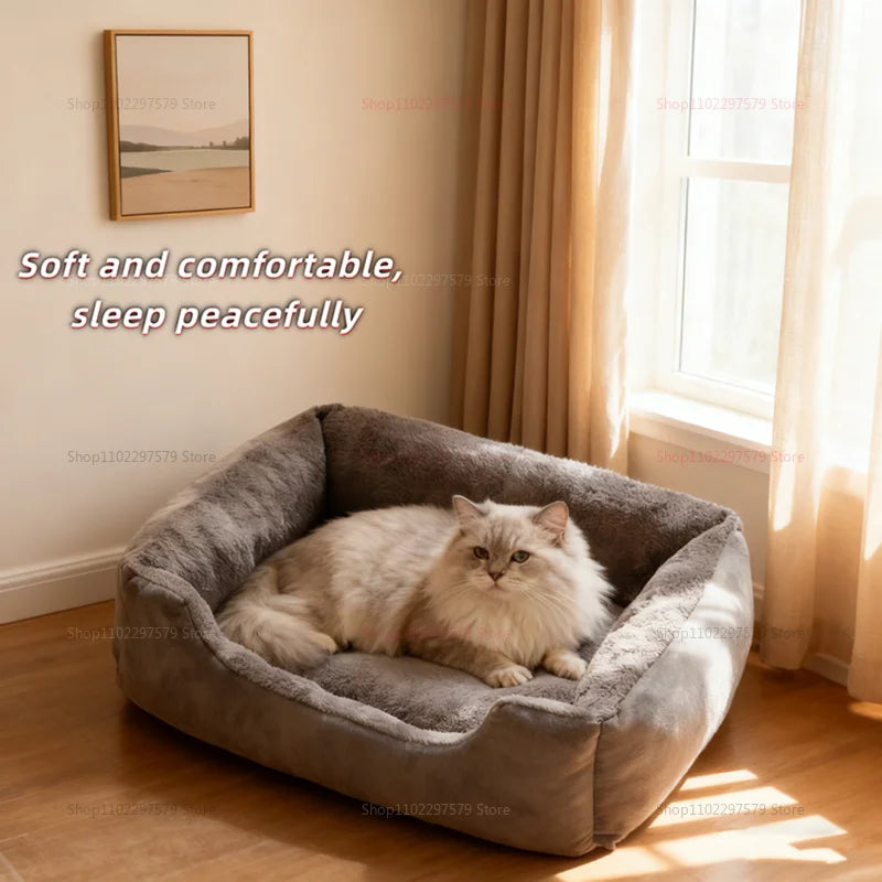 Winter Warm Cat Nest and Dog Bed Deep Sleep Pet Kennel Universal Four Seasons Soft Sleeping Mat for Small Dogs and Cats