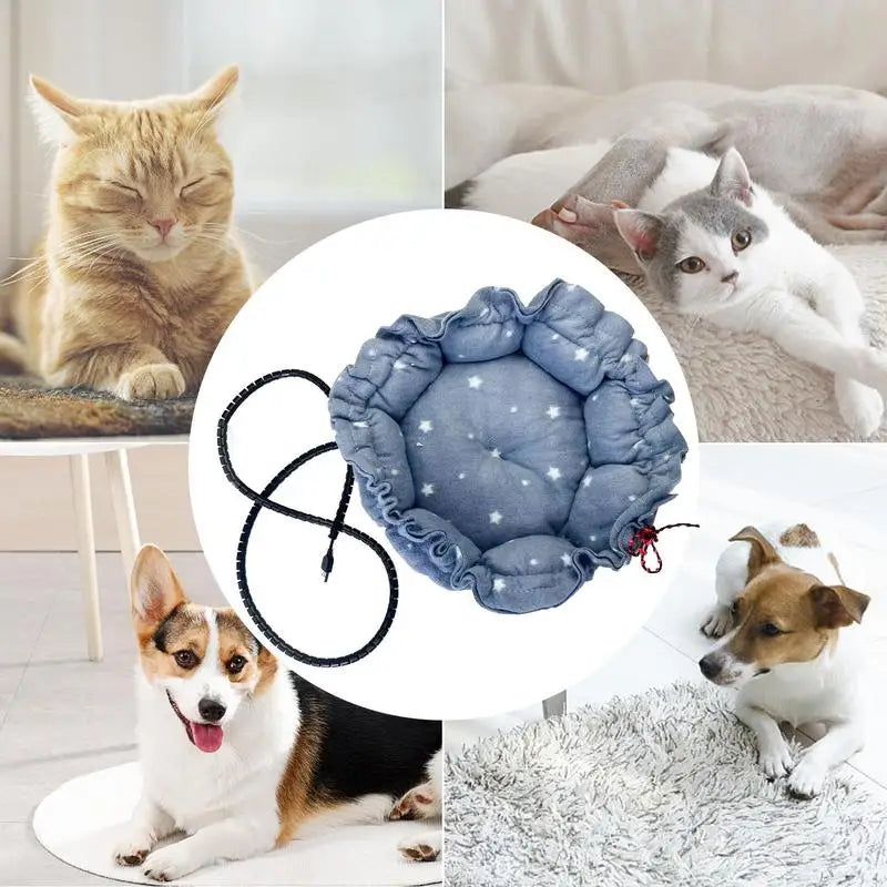 Cat Heating Pad Plush Pet Electric Blanket Pet Heating Mat Dog Heating Blanket With Chew Resistant Cable Warming Cat Heating Bed