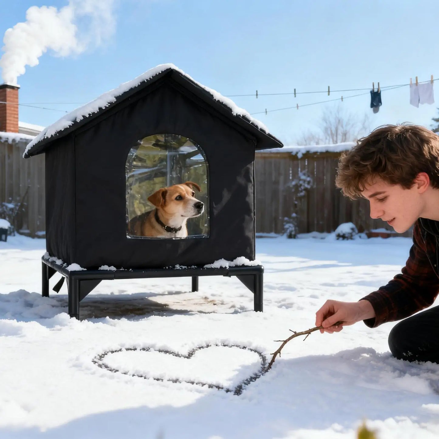 Cat Shelter Weatherproof Winter Cat House Cat Outside House Waterproof Enclosed Pet Tent Insulated Cat House For Multiple