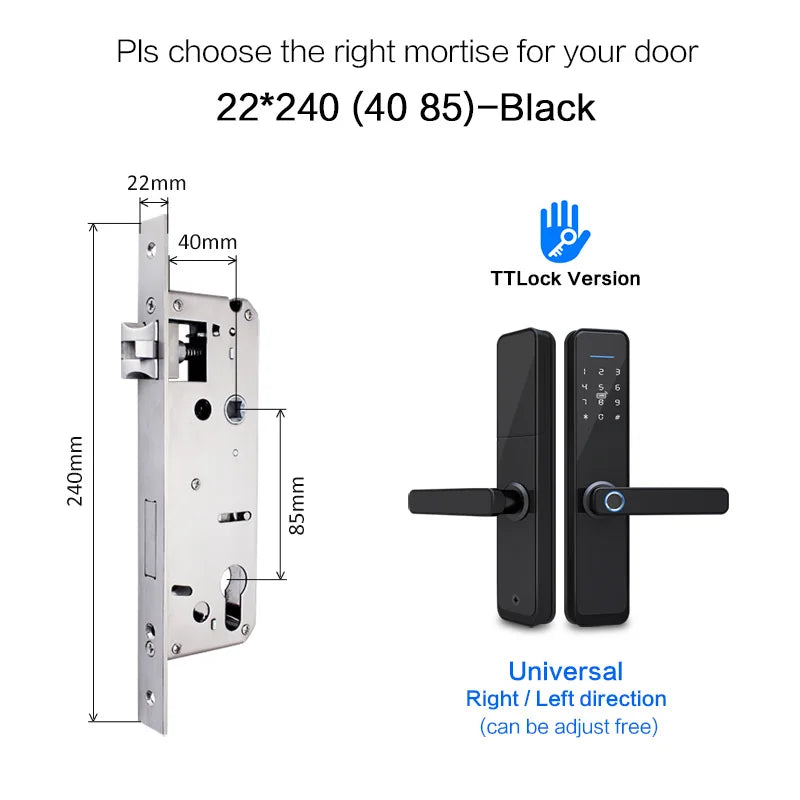 YRHAND New Ttlock Wifi Electronic Smart Door Lock With Biometric Fingerprint Work with Google home Aleax  For home or Hotel