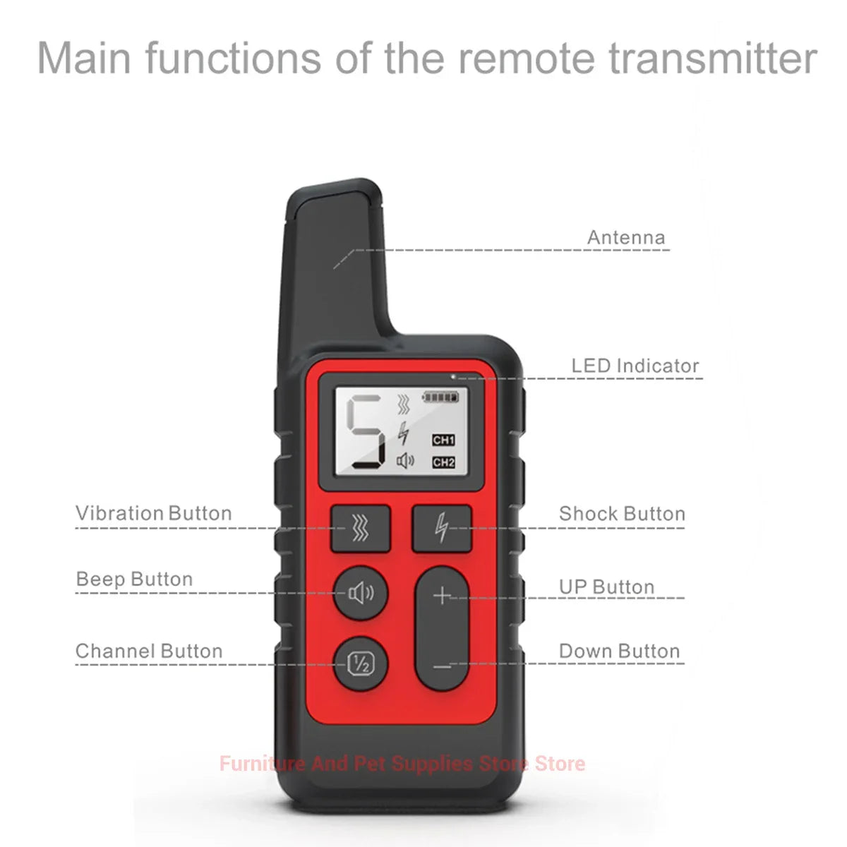 Electric Dog Training Collar Waterproof Pet Remote Control Rechargeable 500m training dogs collars with Shock Vibration Sound