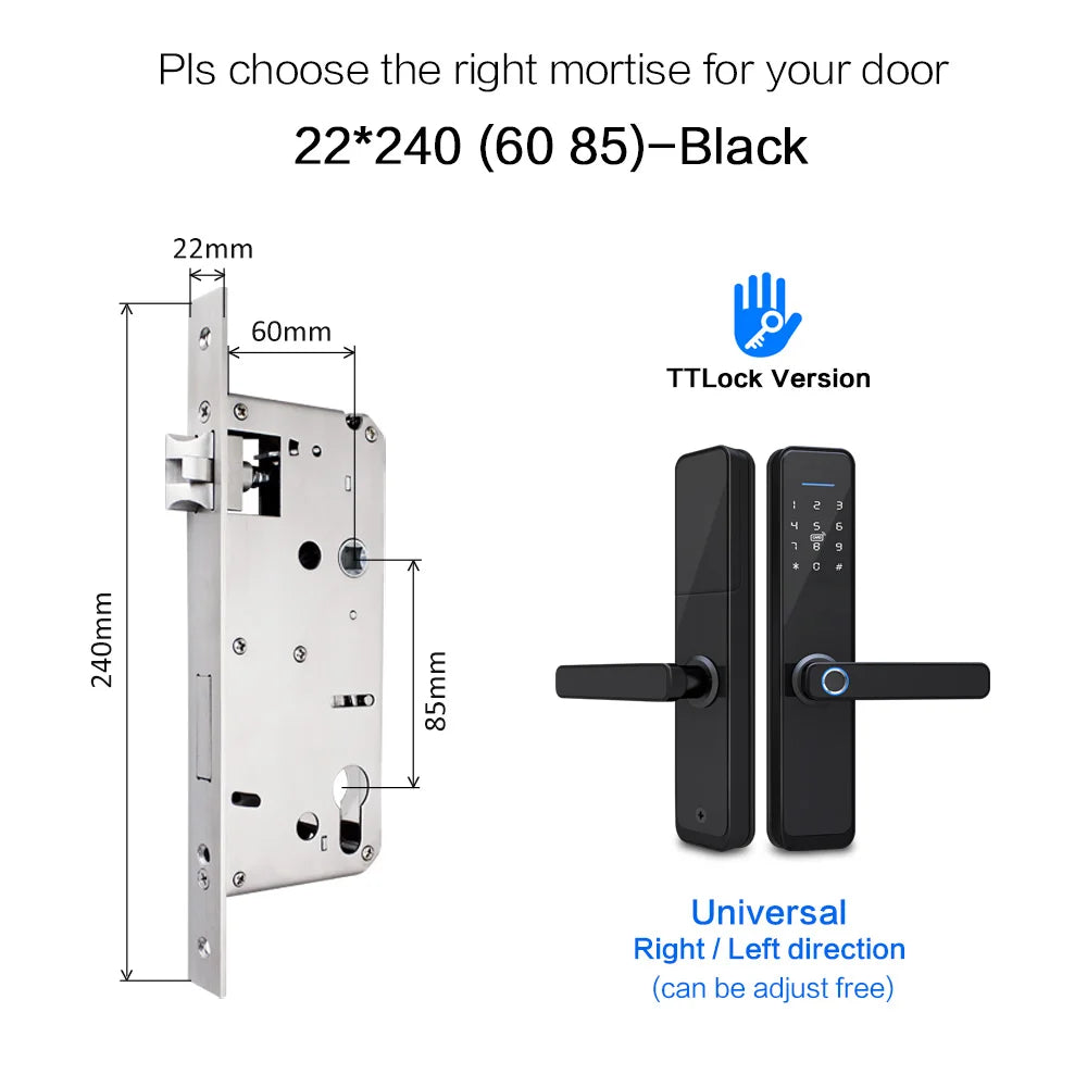 YRHAND New Ttlock Wifi Electronic Smart Door Lock With Biometric Fingerprint Work with Google home Aleax  For home or Hotel