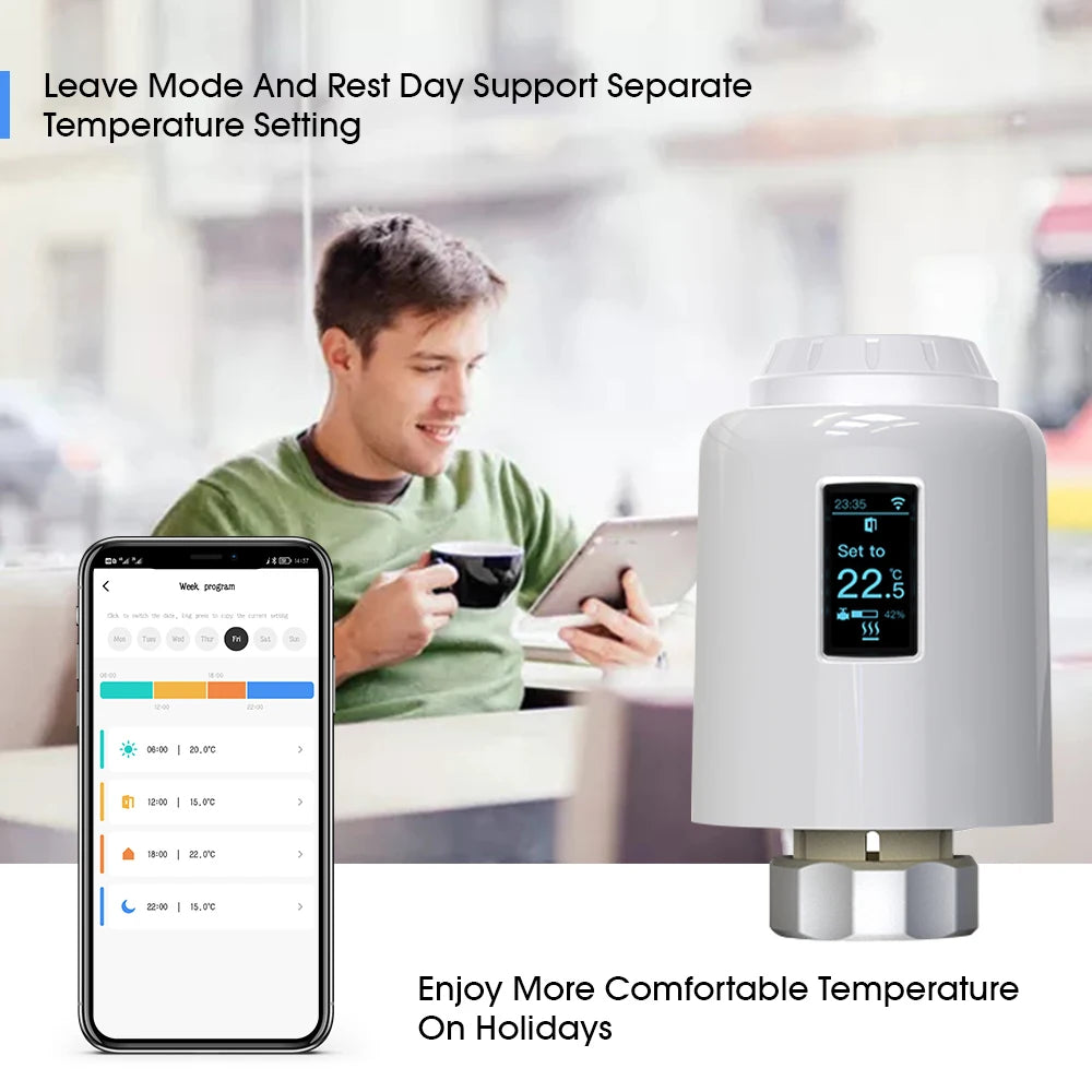 Tuya WiFi ZigBee Smart Thermostat Radiator TRV Programmable Thermostatic Actuator Heating Remote Temperature Controller Alexa