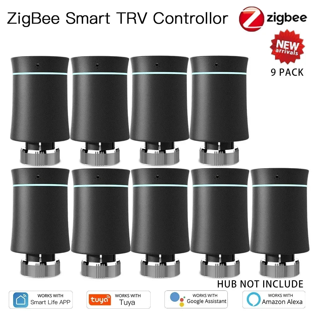 MOES TRV ZigBee 3.0 Tuya New Radiator Actuator Valve Smart Programmable Thermostat Temperature Heater Alexa Voice Control