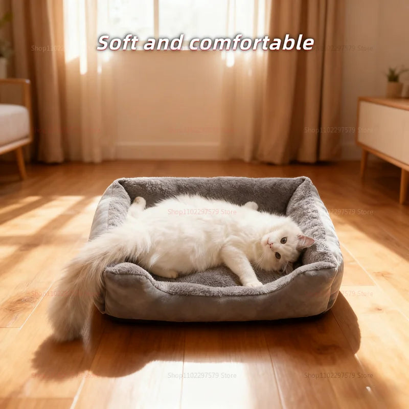 Winter Warm Cat Nest and Dog Bed Deep Sleep Pet Kennel Universal Four Seasons Soft Sleeping Mat for Small Dogs and Cats