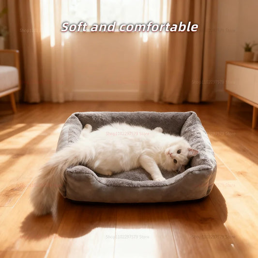 Winter Warm Cat Nest and Dog Bed Deep Sleep Pet Kennel Universal Four Seasons Soft Sleeping Mat for Small Dogs and Cats