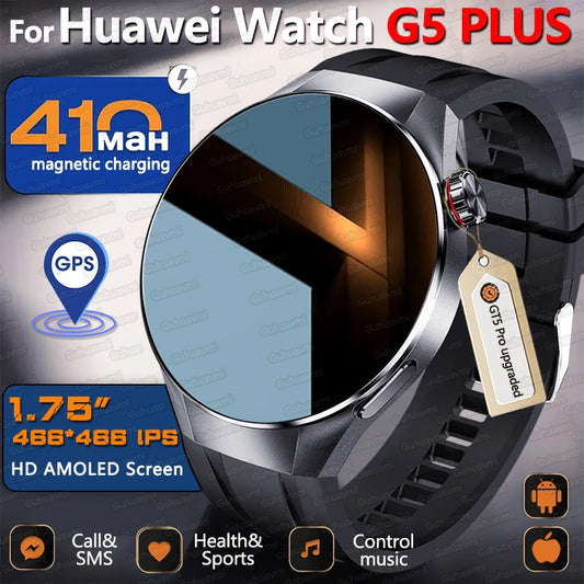 2025 New Originl Watch G5 PlUS Smart Watch 1.75" HD AMOLED Screen GPS track Heart Rate Bluetooth Call Compass Smartwatch for Men