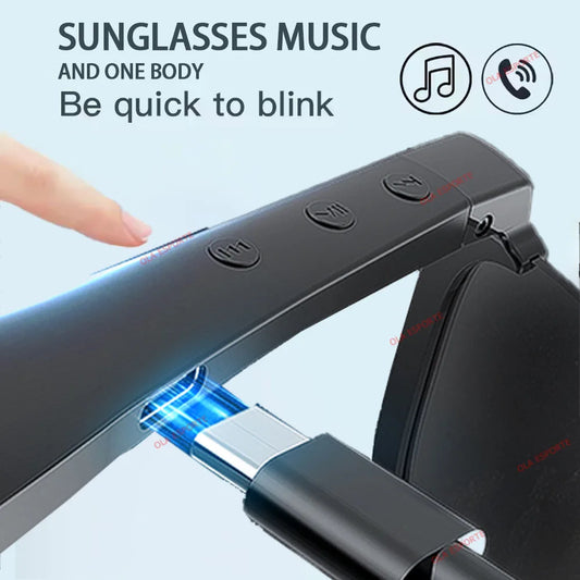 Smart Bluetooth V5.3 Sunglasses Glasses Call Outdoor Sports Headphones HIFI Black Technology Music Glasses UV For Men And Women