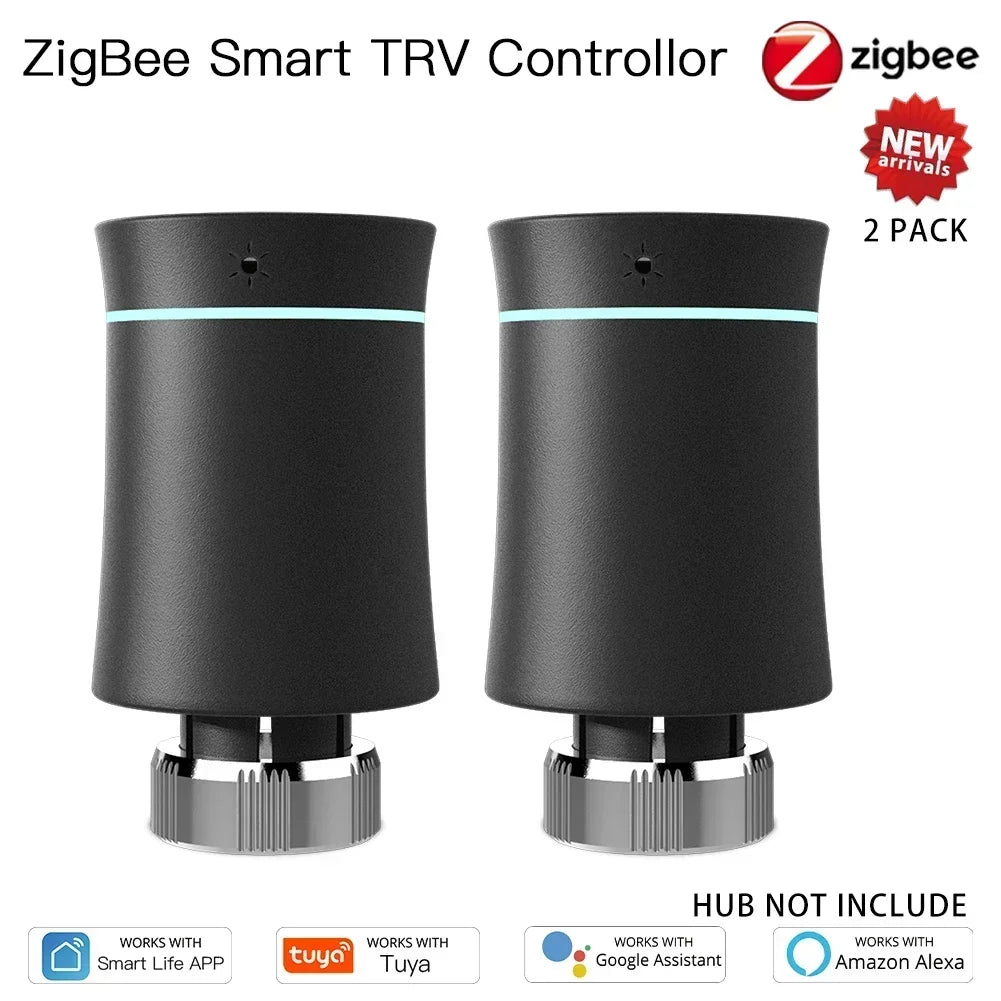 MOES TRV ZigBee 3.0 Tuya New Radiator Actuator Valve Smart Programmable Thermostat Temperature Heater Alexa Voice Control