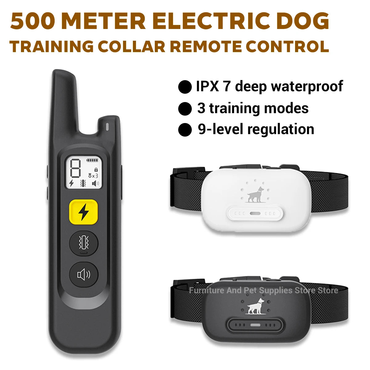 1640Ft Electric Dog Training Collar Remote Control Waterproof Pet BehaviorFor 5-120lbs Puppy With Shock Vibration