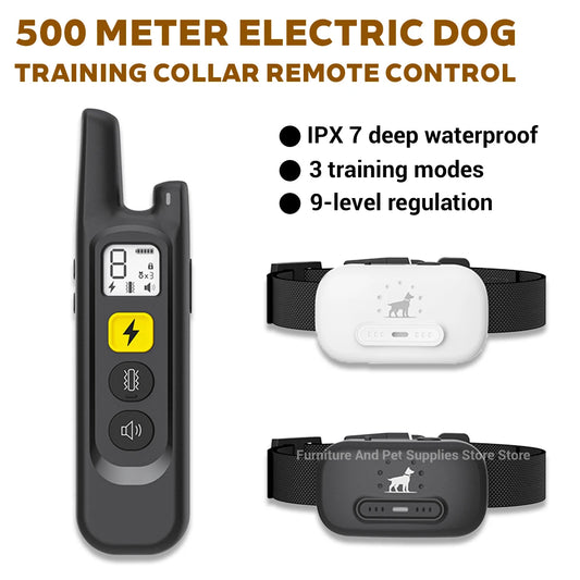 1640Ft Electric Dog Training Collar Remote Control Waterproof Pet BehaviorFor 5-120lbs Puppy With Shock Vibration