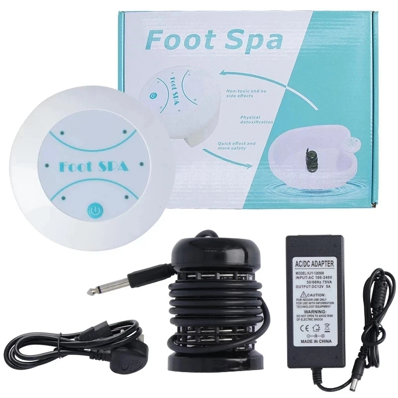 Detox Ionic Foot Spa Bath Machine Mini Foot Bath Ion Detoxifier Cleanse Footspa Vibration Best Care Arrays Aqua Health Therapy