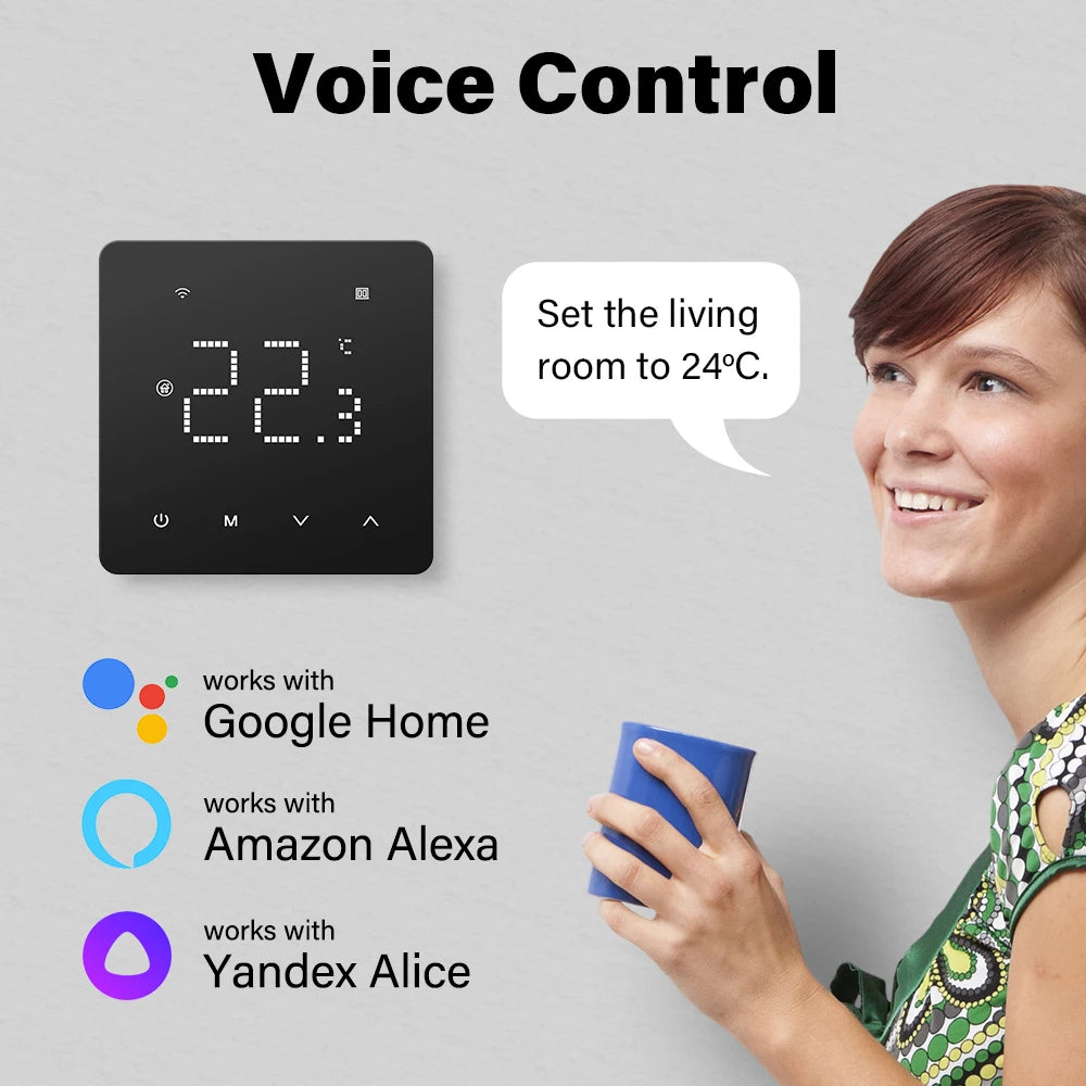 3A Water Floor Heating System Smart WIFI Thermostat with Central Actuators Connecting 8Sub-chamber Hub Controller For Gas Boiler