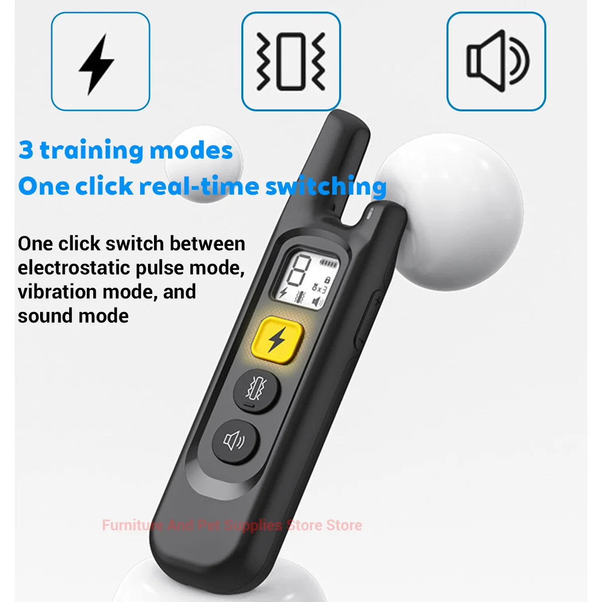 1640Ft Electric Dog Training Collar Remote Control Waterproof Pet BehaviorFor 5-120lbs Puppy With Shock Vibration