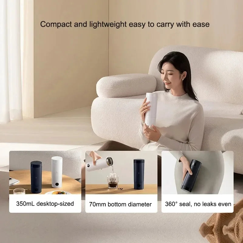 Xiaomi Mijia Portable Electric Heating Cup 2 Temperature LED Thermos 316 Stainless Steel Boiling Cup Kettle For Travel Coffee