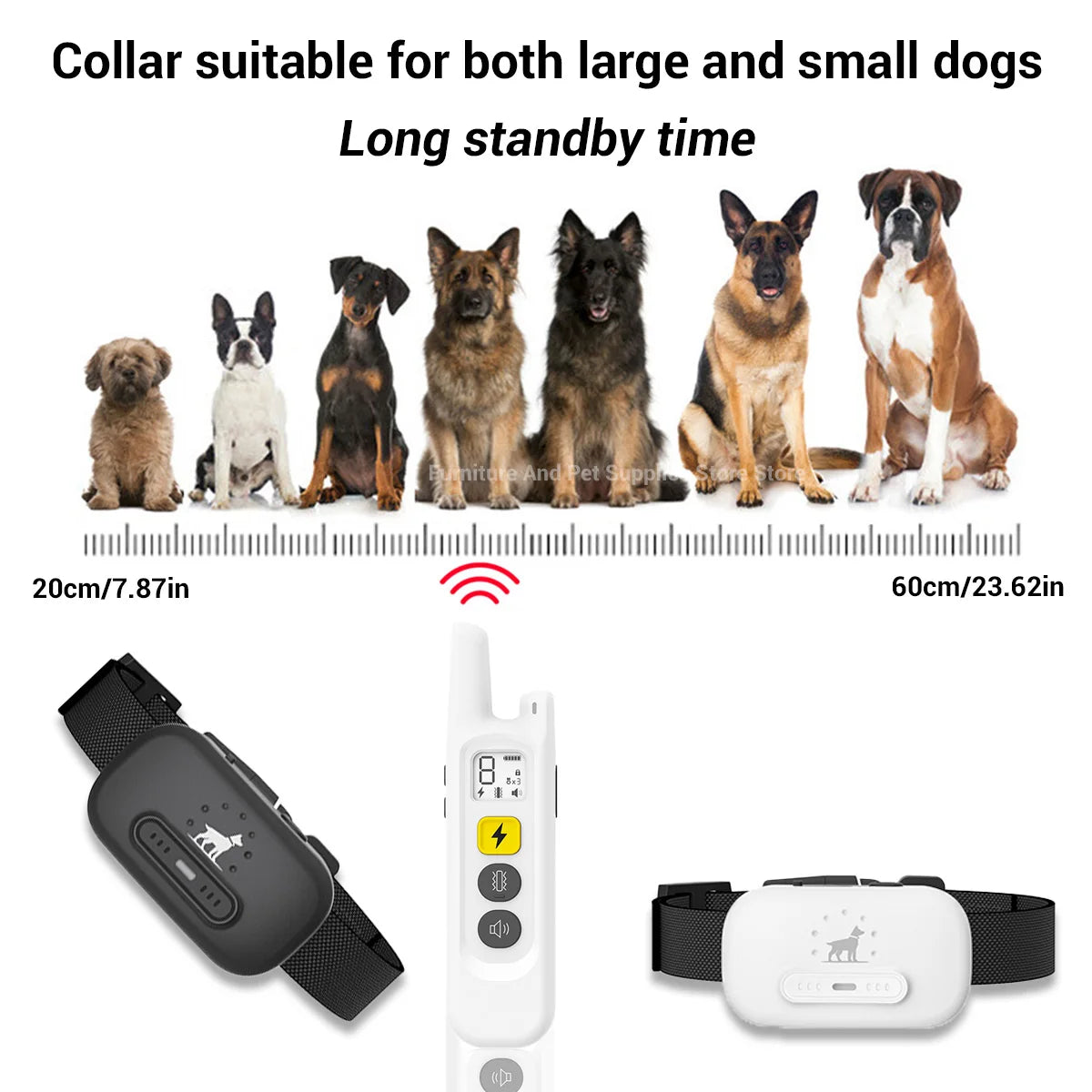 1640Ft Electric Dog Training Collar Remote Control Waterproof Pet BehaviorFor 5-120lbs Puppy With Shock Vibration