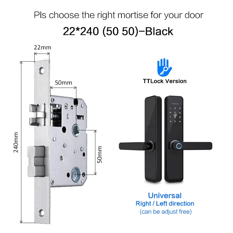 YRHAND New Ttlock Wifi Electronic Smart Door Lock With Biometric Fingerprint Work with Google home Aleax  For home or Hotel
