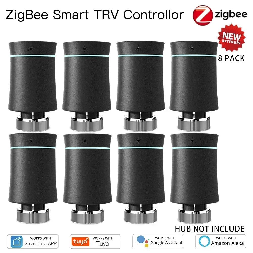 MOES TRV ZigBee 3.0 Tuya New Radiator Actuator Valve Smart Programmable Thermostat Temperature Heater Alexa Voice Control